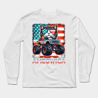 4th of July independence. Monster truck cat lovers Long Sleeve T-Shirt